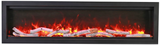 Amantii SYM-88 Symmetry Smart Electric  88" Indoor / Outdoor WiFi Enabled Built In Fireplace, Featuring a MultiFunction Remote Control , Multi Speed Flame Motor and a 10 piece Birch Log Set