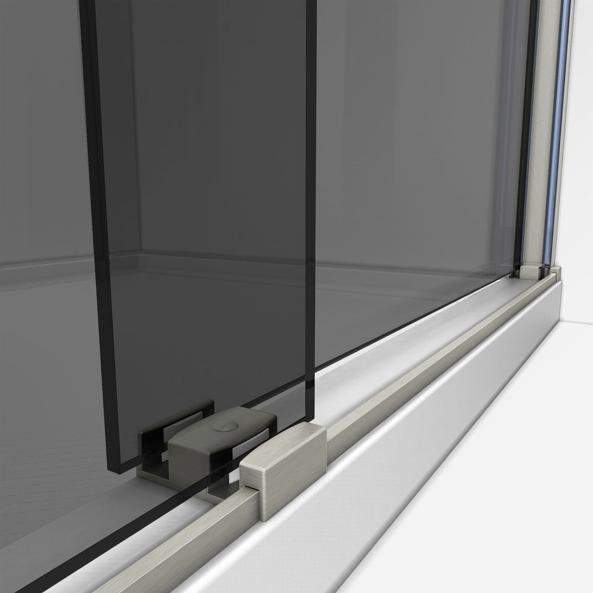 DreamLine Sapphire 56-60 in. W x 76 in. H Semi-Frameless Bypass Shower Door in Brushed Nickel and Gray Glass