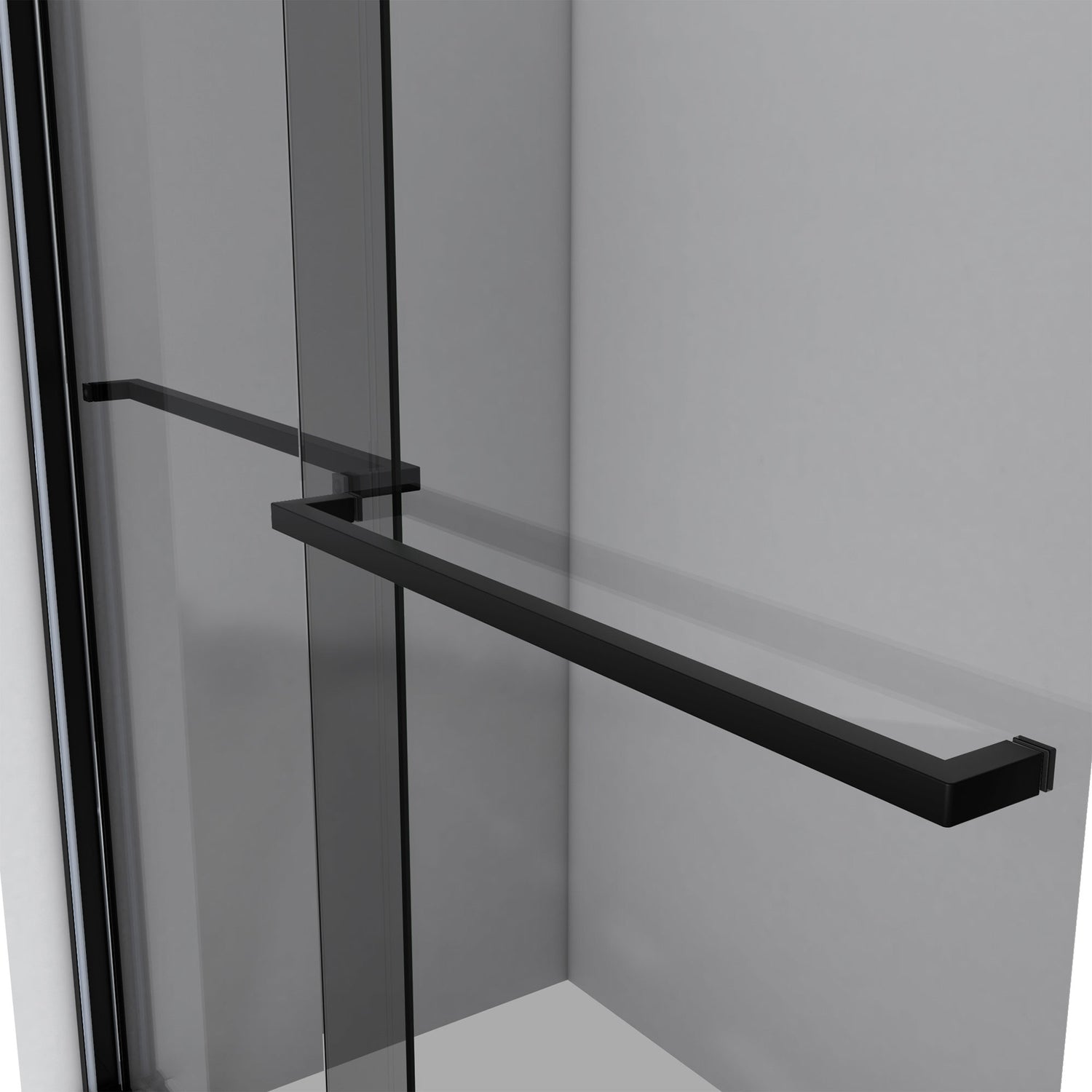 DreamLine Sapphire 56-60 in. W x 76 in. H Semi-Frameless Bypass Shower Door in Satin Black and Gray Glass