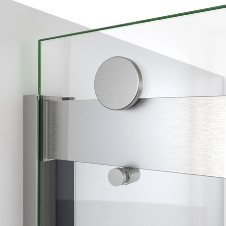 DreamLine Sapphire-V 56 - 60 in. W x 62 in. H Bypass Tub Door in Brushed Nickel and Clear Glass