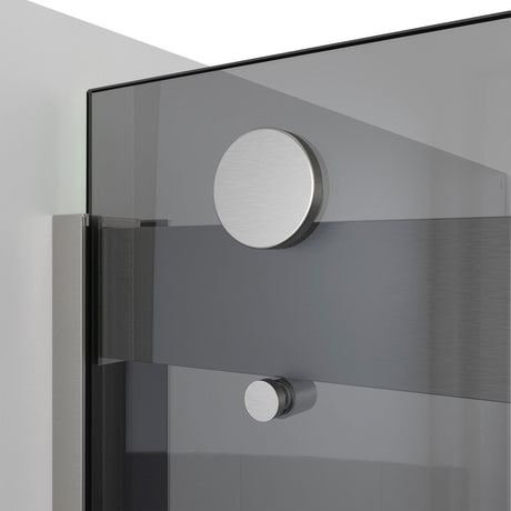 DreamLine Sapphire-V 56 - 60 in. W x 62 in. H Bypass Tub Door in Brushed Nickel and Gray Glass