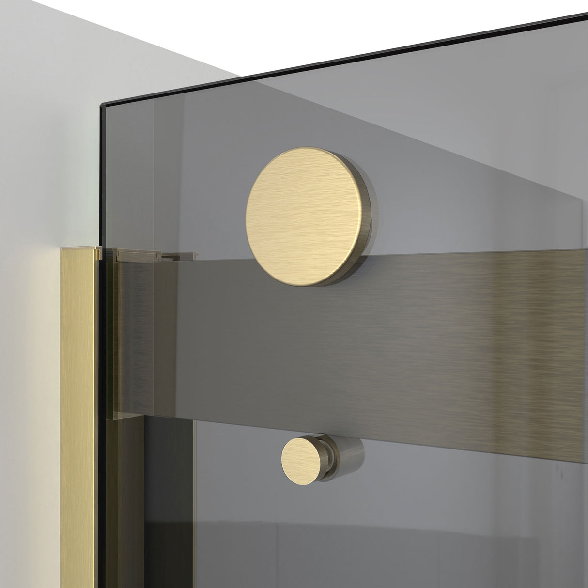 DreamLine Sapphire-V 44 - 48 in. W x 76 in. H Bypass Shower Door in Brushed Gold and Gray Glass