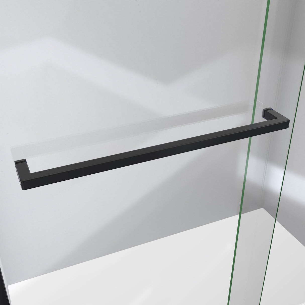 DreamLine Sapphire-V 44 - 48 in. W x 76 in. H Bypass Shower Door in Satin Black and Clear Glass