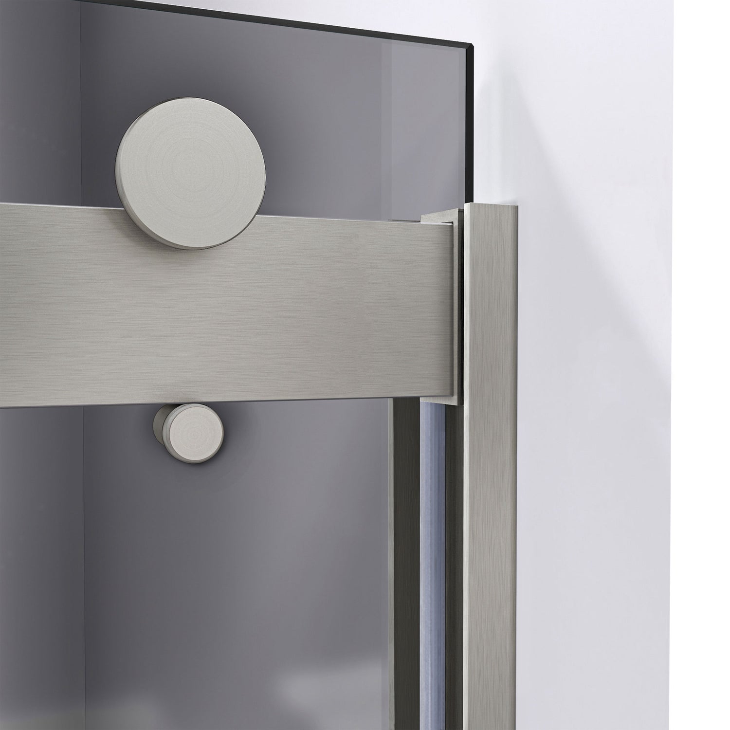 DreamLine Sapphire 56-60 in. W x 76 in. H Semi-Frameless Bypass Shower Door in Brushed Nickel and Gray Glass
