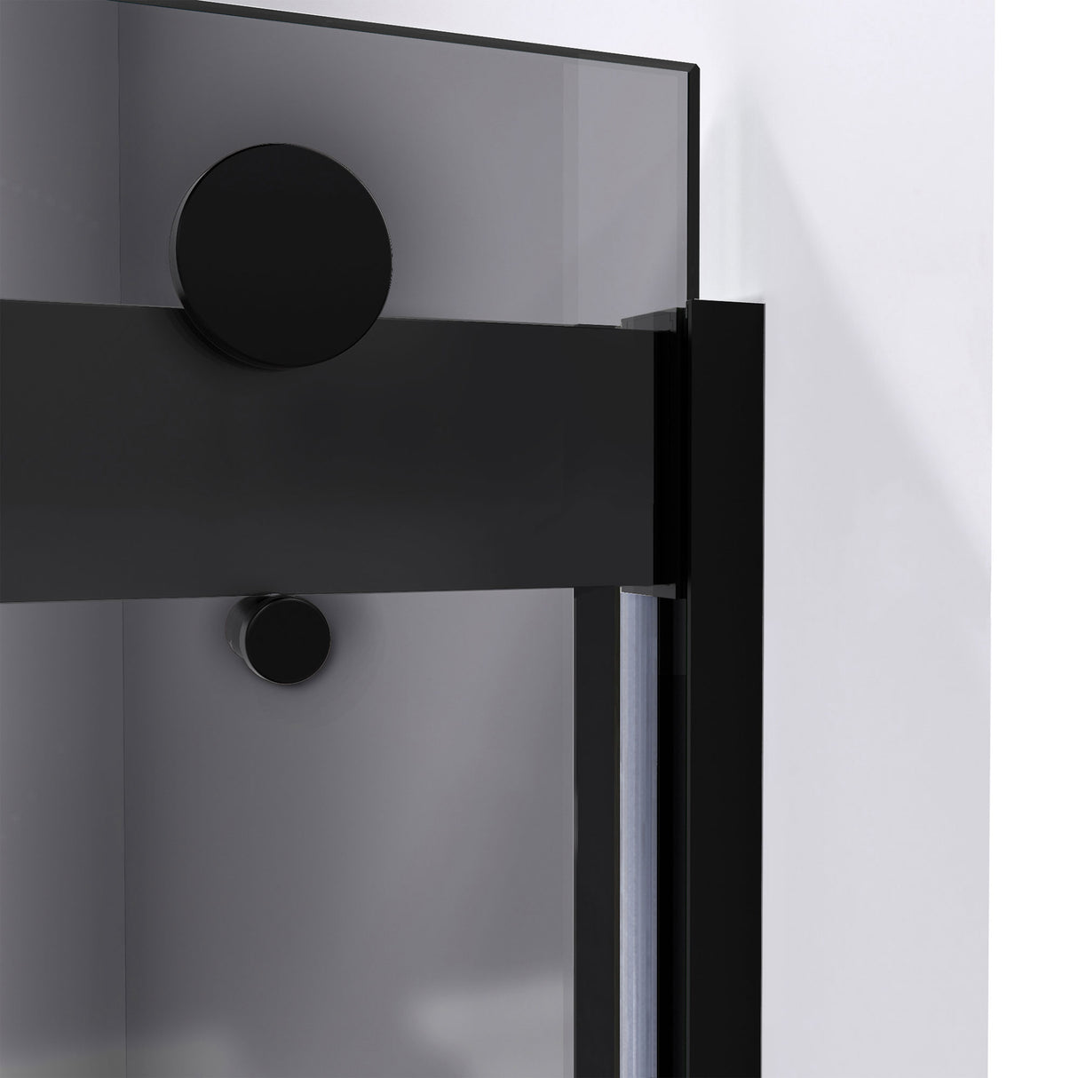 DreamLine Sapphire 44-48 in. W x 76 in. H Semi-Frameless Bypass Shower Door in Satin Black and Gray Glass