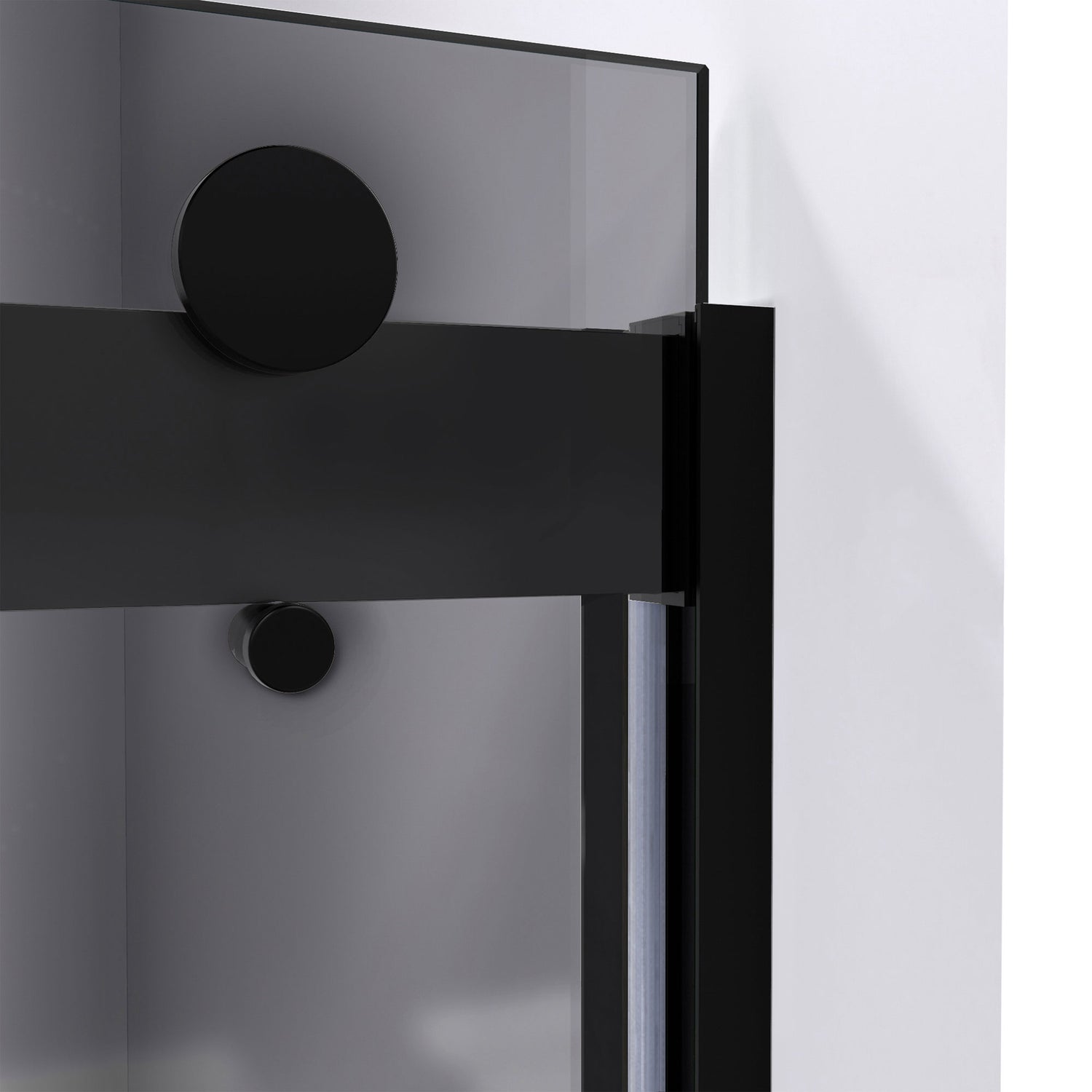 DreamLine Sapphire 56-60 in. W x 76 in. H Semi-Frameless Bypass Shower Door in Satin Black and Gray Glass