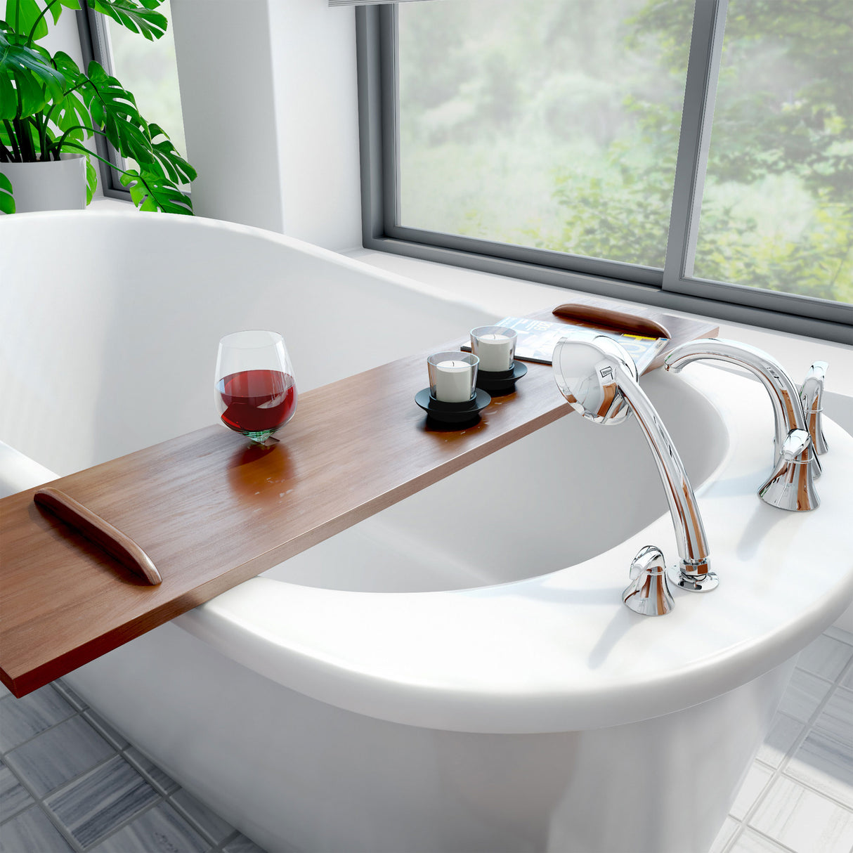 DreamLine Seneca 60 in. L x 25 in. H White Acrylic Freestanding Bathtub