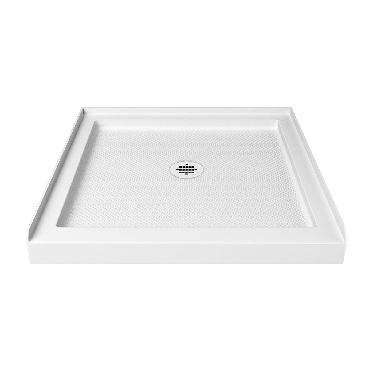 DreamLine Aqua-Q Fold 32 in. D x 32 in. W x 74 3/4 in. H Frameless Bi-Fold Shower Door in Brushed Nickel with White Base Kit