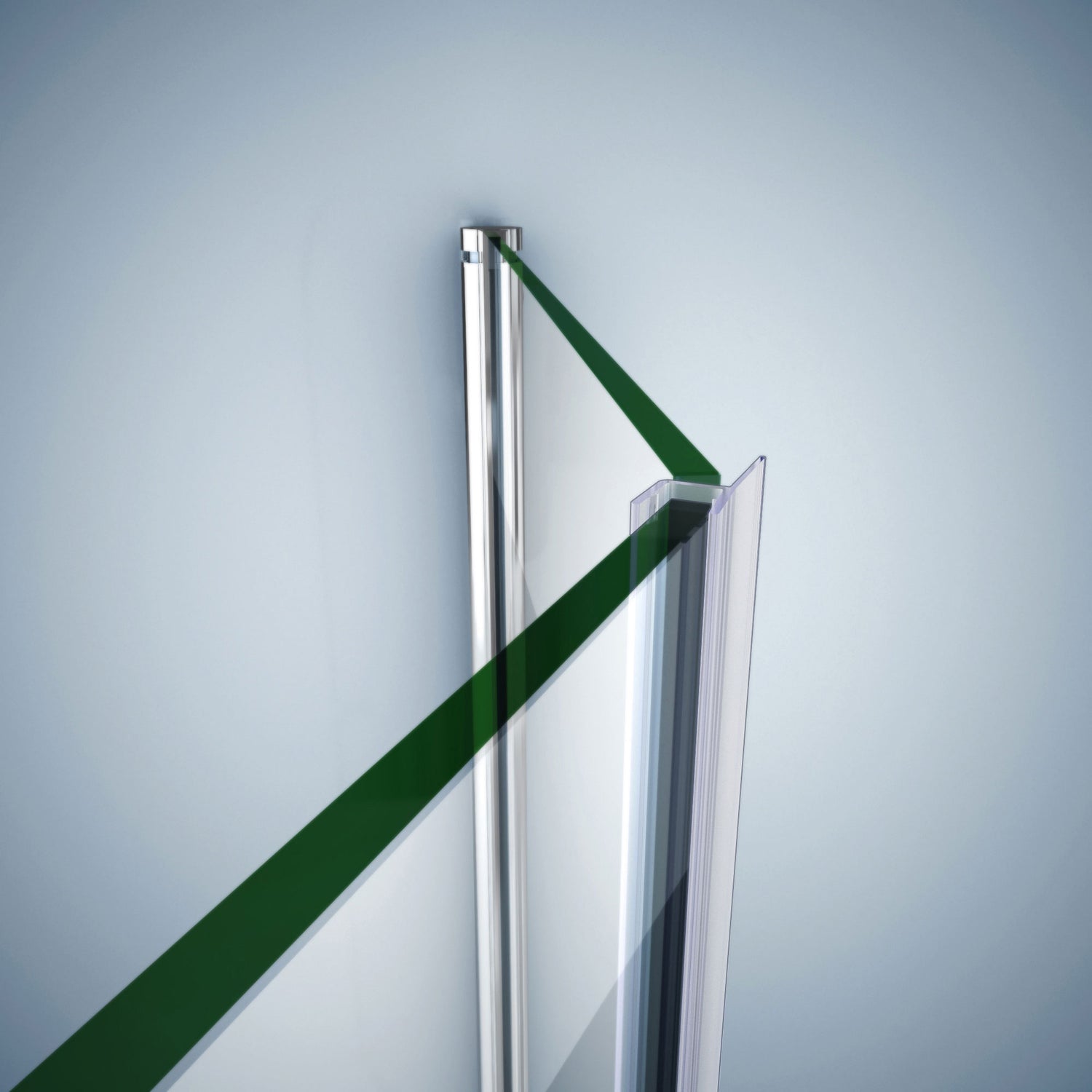 Clear Vinyl Seal with a Flexible Fin, 76 in. Length, for 5/16 in. (8 mm.) Glass Shower Door