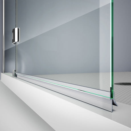 Clear Bottom Vinyl Sweep with a Deflector, 42 in. Length, for 1/4 in. (6 mm.) Glass Shower Door