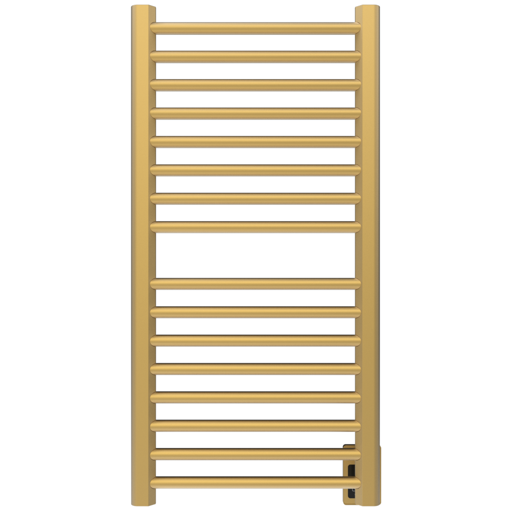 Amba Products S2142SB Sirio 16-Bar Hardwired Towel Warmer - 4 x 21.5 x 42.625 in. - Satin Brass Finish