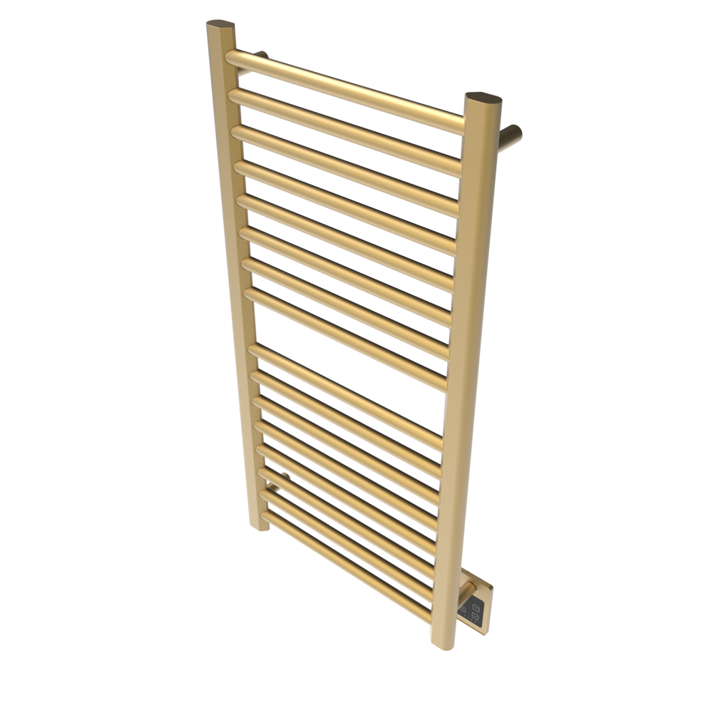 Amba Products S2142SB Sirio 16-Bar Hardwired Towel Warmer - 4 x 21.5 x 42.625 in. - Satin Brass Finish