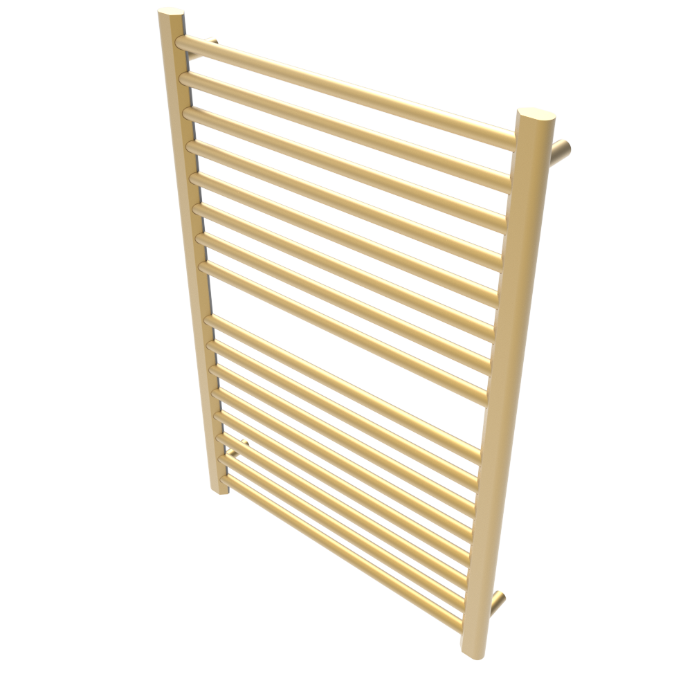 Amba Products S2942SB Sirio 16-Bar Hardwired Towel Warmer - 4 x 29.375 x 42.625 in. - Satin Brass Finish