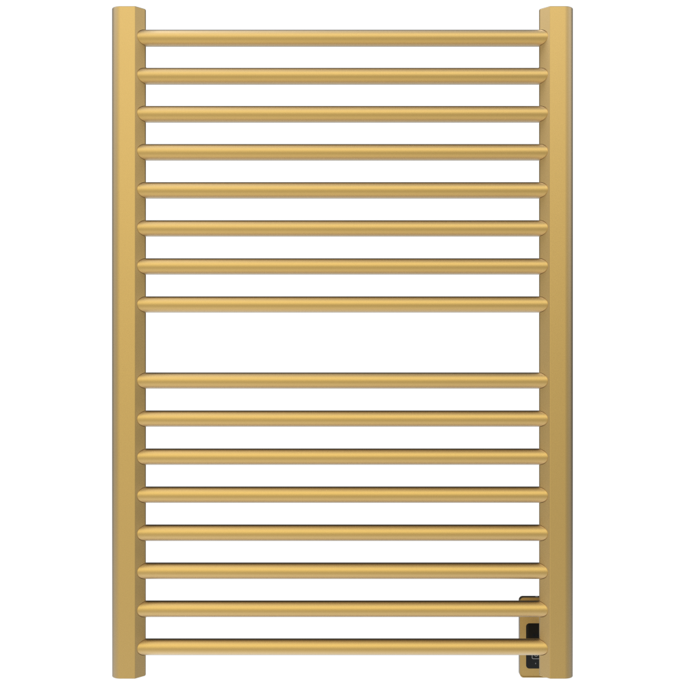 Amba Products S2942SB Sirio 16-Bar Hardwired Towel Warmer - 4 x 29.375 x 42.625 in. - Satin Brass Finish