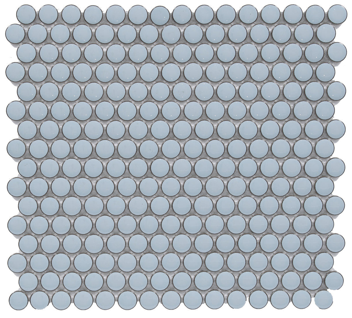 Roca Tile Usa Inc United States Ceramic Tile Cc Mosaics Plus+ Ii Bright Sky Blue Penny Round Porcelain Mosaics. Ufcc124-12Mt 1 Sheet = 1 Sq. Ft.