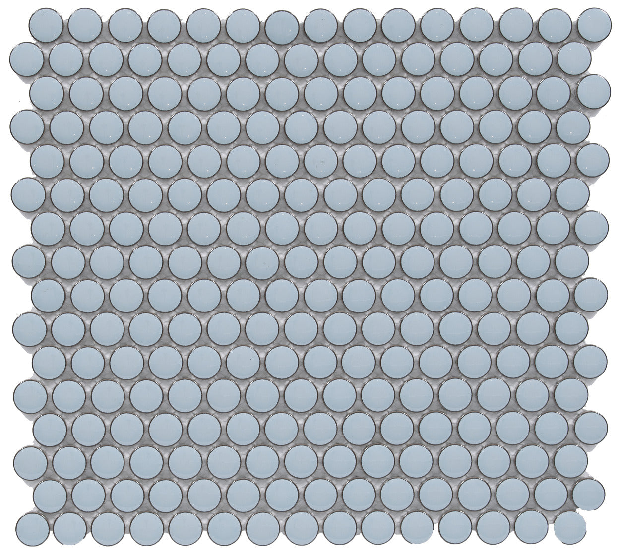 Roca Tile Usa Inc United States Ceramic Tile Cc Mosaics Plus+ Ii Bright Sky Blue Penny Round Porcelain Mosaics. Ufcc124-12Mt 1 Sheet = 1 Sq. Ft.