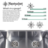 Nantucket Sinks' NS3121-16 - 31.5 Inch 70/30 Double bowl Undermount Stainless Steel Kitchen Sink, 16 Gauge