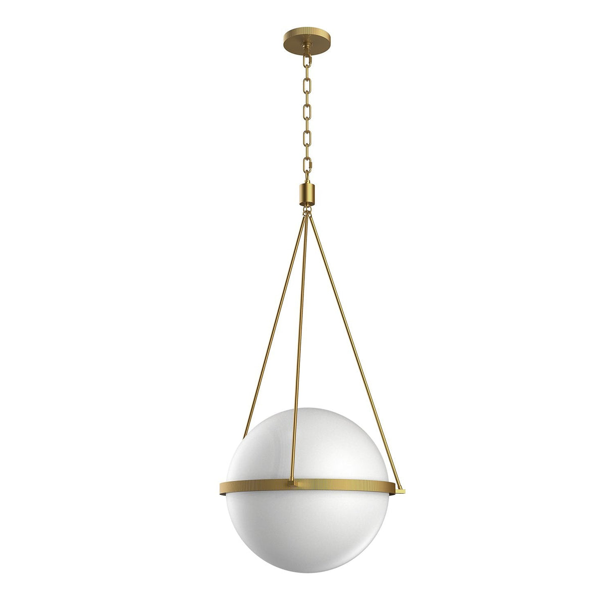 Alora PD351317VBOP SUTTER 3 LIGHT PENDAT VINTAGE BRASS OPAL GLASS