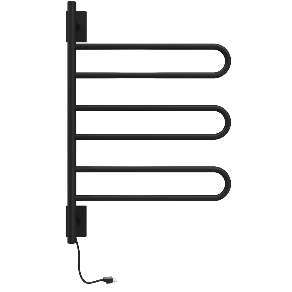Amba Products SL3-MB Swivel Loop Hardwired & Plug-in Combo Towel Warmer with 3 Looped Bars - 4.438 x 24.563 x 34.625 in. - Matte Black Finish