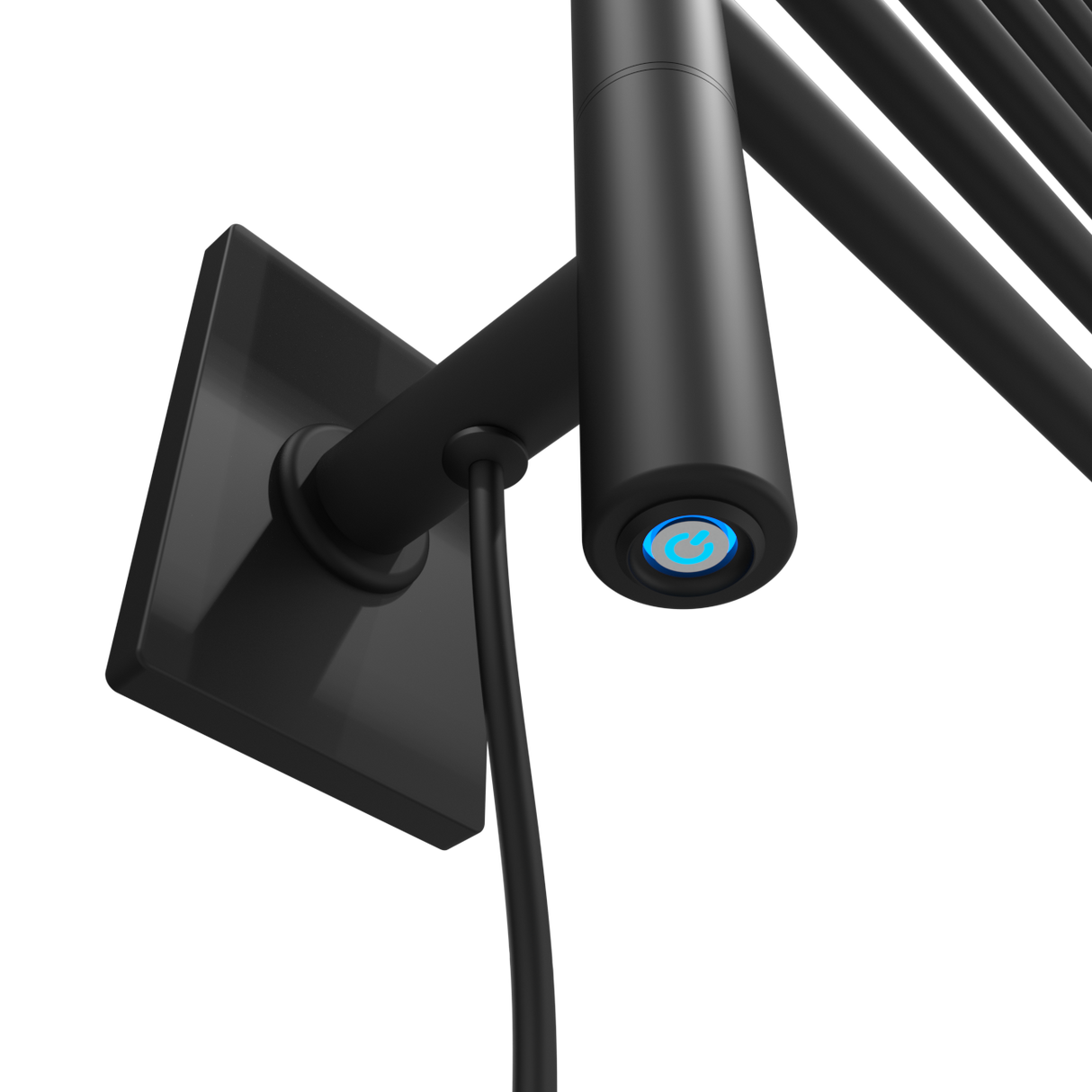 Amba Products SL3-MB Swivel Loop Hardwired & Plug-in Combo Towel Warmer with 3 Looped Bars - 4.438 x 24.563 x 34.625 in. - Matte Black Finish
