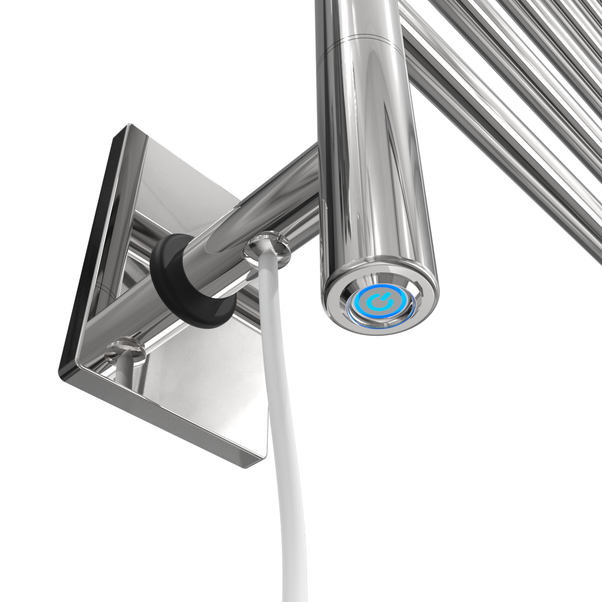 Amba Products SL3-P Swivel Loop Hardwired & Plug-in Combo Towel Warmer with 3 Looped Bars - 4.438 x 24.563 x 34.625 in. - Polished Finish