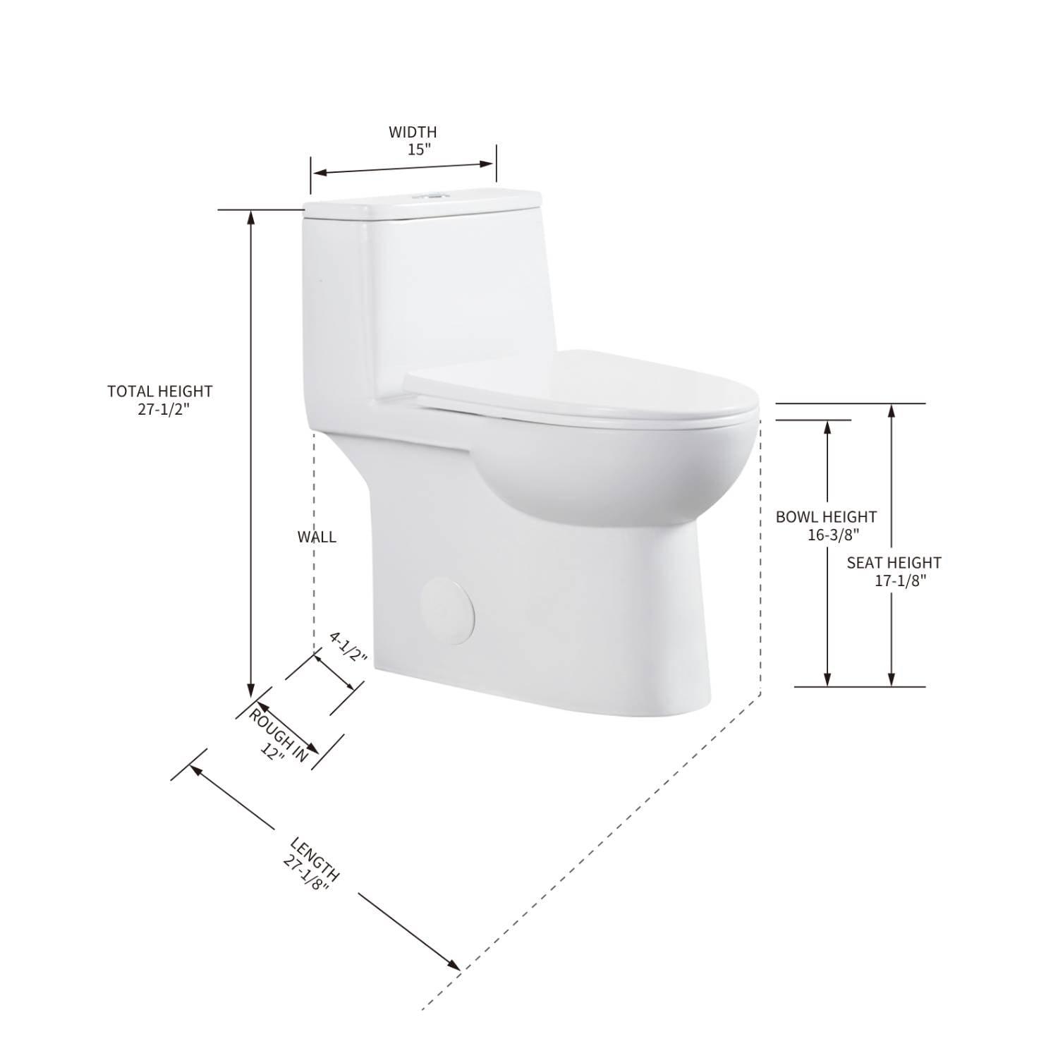 Blossom T9 03 Sleek One-Piece Toilet with Dual-Mode Flushing & ADA Height