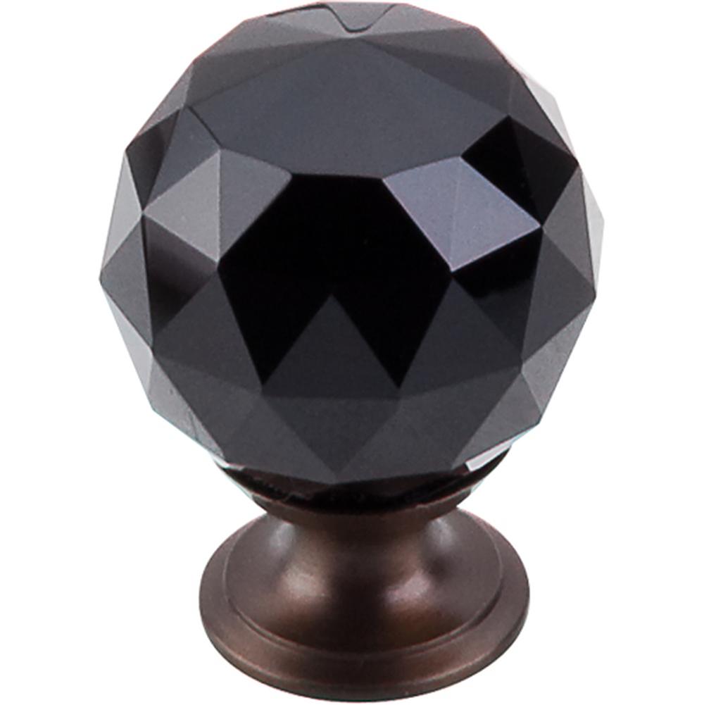 Top Knobs TK116 Black Crystal Knob 1 3/8" w/ Oil Rubbed Bronze Base - Oil Rubbed Bronze