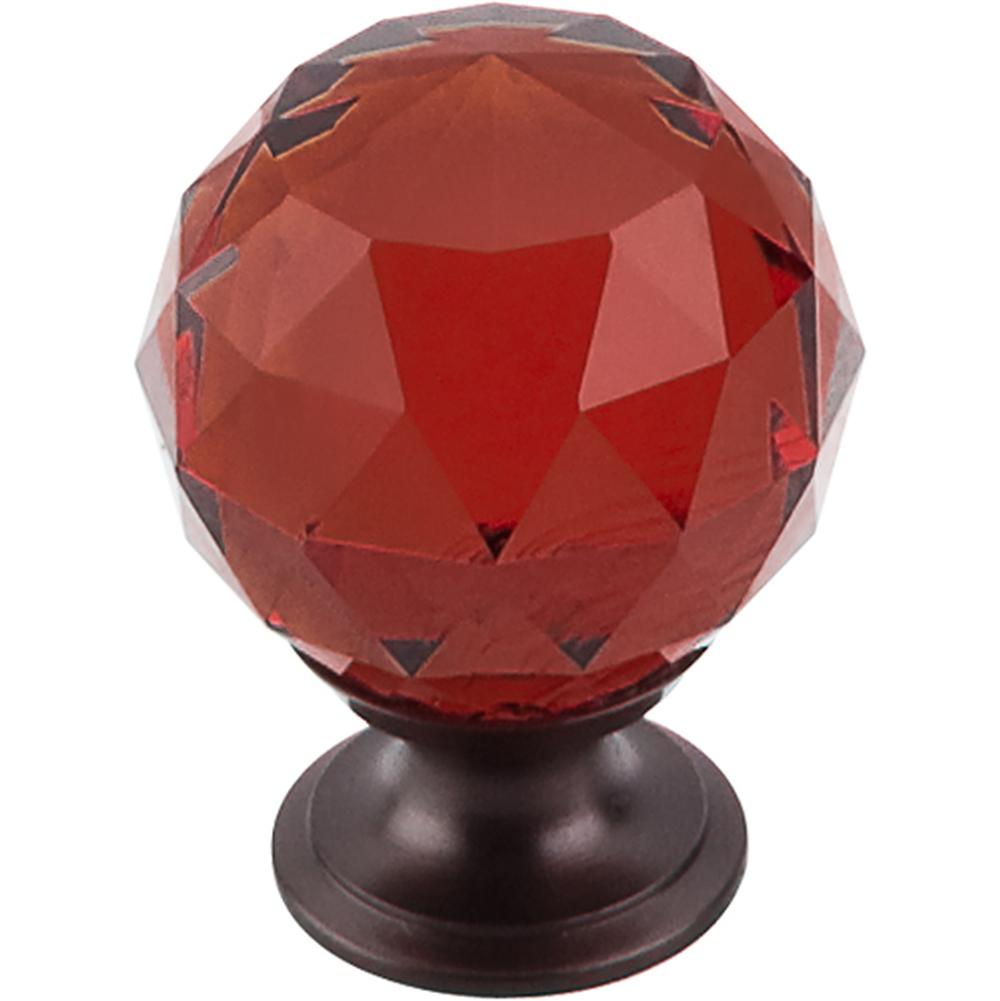 Top Knobs TK122 Wine Crystal Knob 1 3/8" w/ Oil Rubbed Bronze Base - Oil Rubbed Bronze