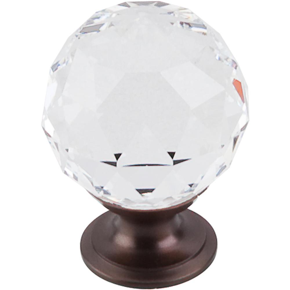 Top Knobs TK126 Clear Crystal Knob 1 3/8" w/ Oil Rubbed Bronze Base - Oil Rubbed Bronze