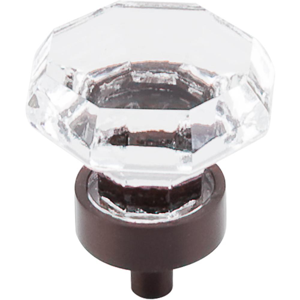 Top Knobs TK128 Clear Octagon Crystal Knob 1 1/8" w/ Oil Rubbed Bronze Base - Oil Rubbed Bronze