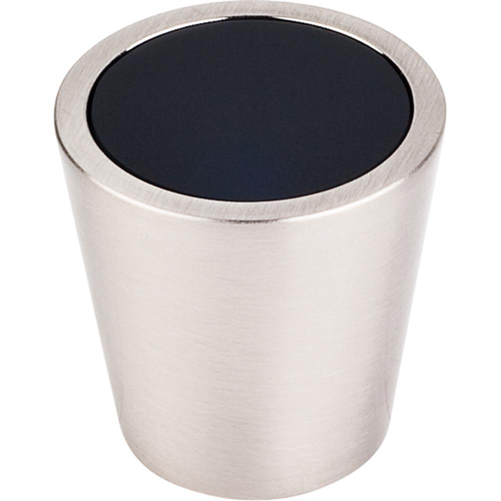Top Knobs TK129BSN Black Crystal Center Knob 1 1/16" w/ Brushed Satin Nickel Shell