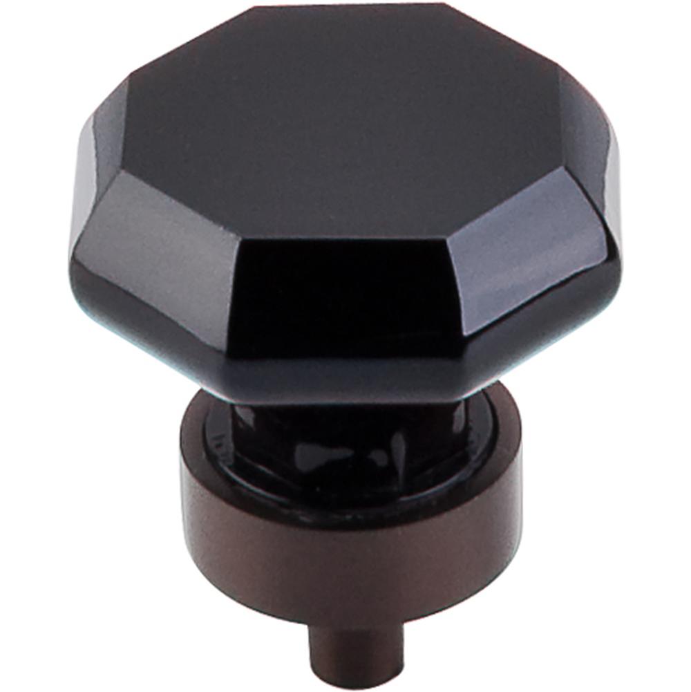 Top Knobs TK137 Black Octagon Crystal Knob 1 3/8" - Oil Rubbed Bronze