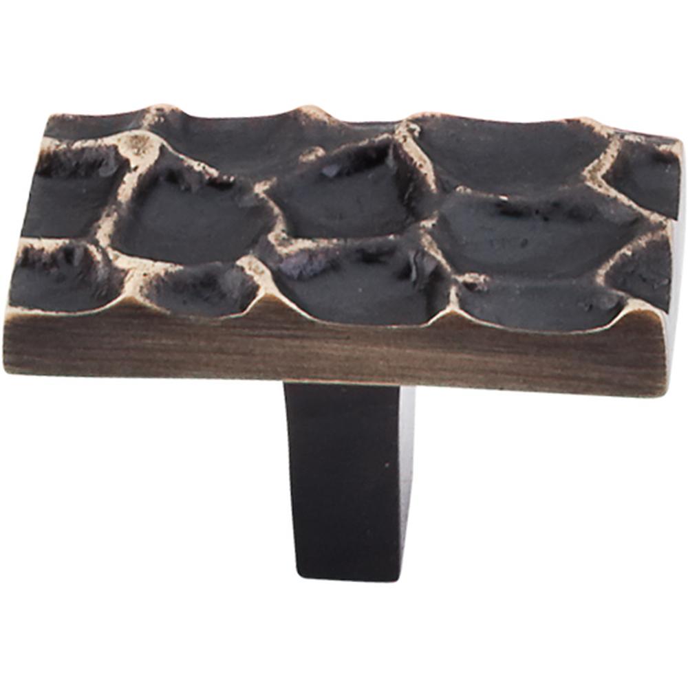 Top Knobs TK303BA Cobblestone Rectangle Knob 1 7/8" - Brass Antique