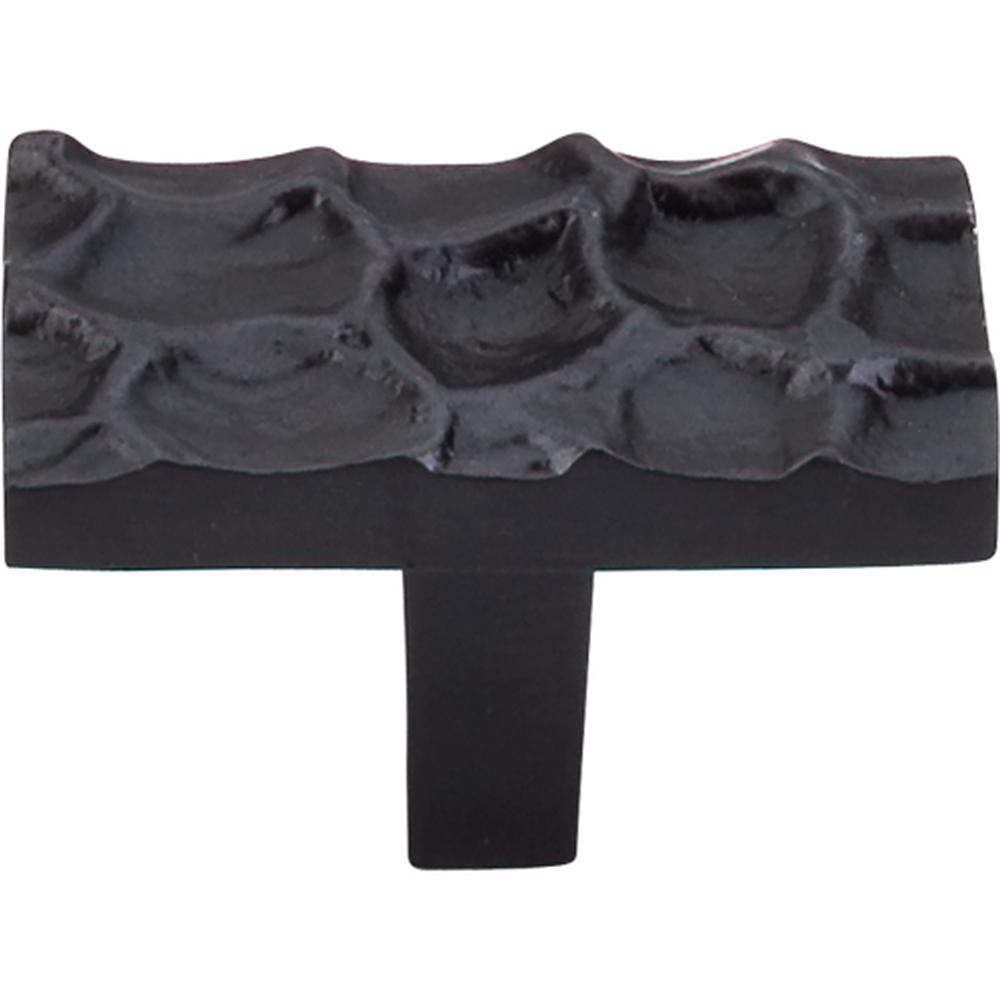 Top Knobs TK303CB Cobblestone Rectangle Knob 1 7/8" - Coal Black