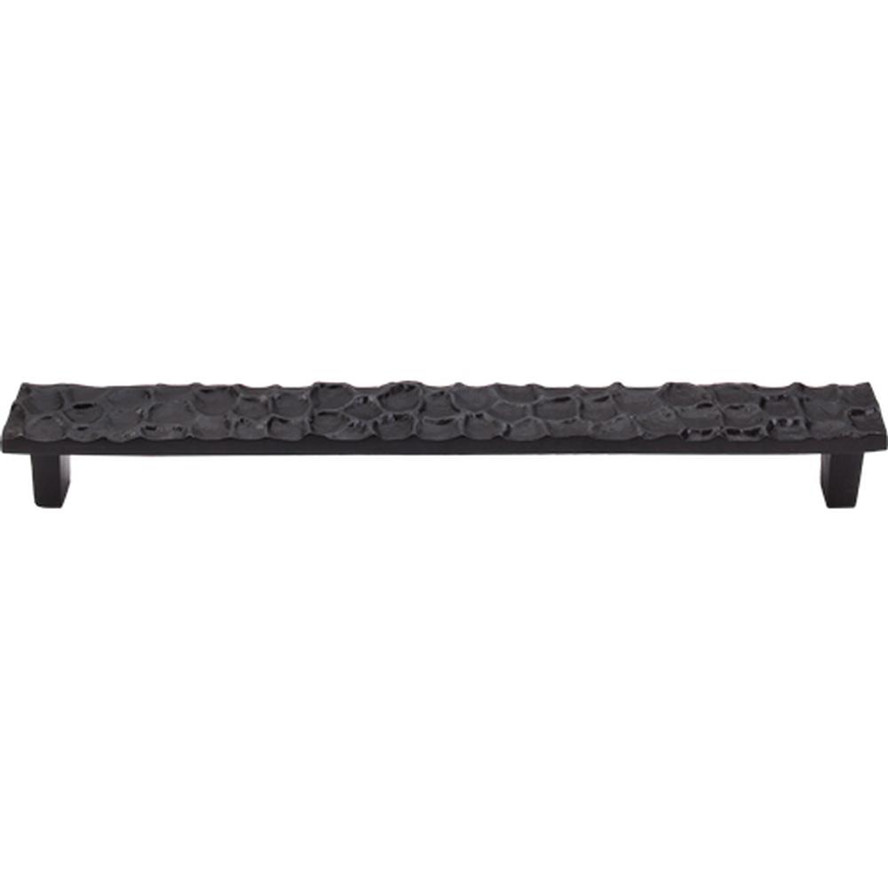 Top Knobs TK308CB Cobblestone Pull 8 13/16" - Coal Black
