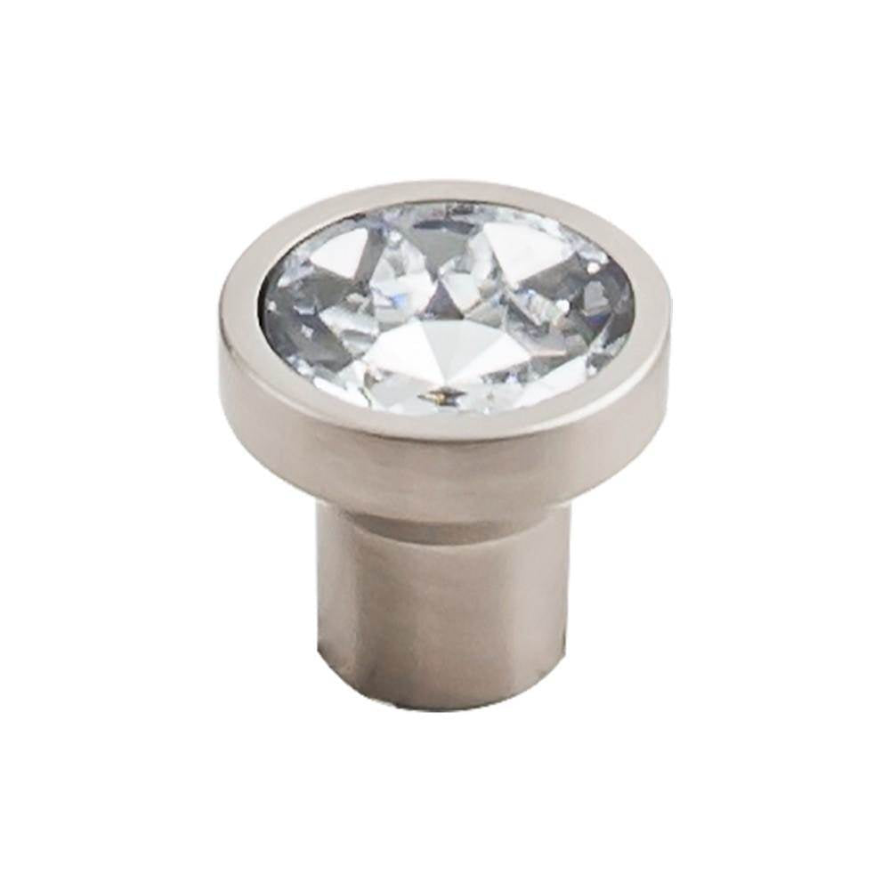Top Knobs TK735 Wentworth Crystal Knob 13/16 Inch  Base - Brushed Satin Nickel