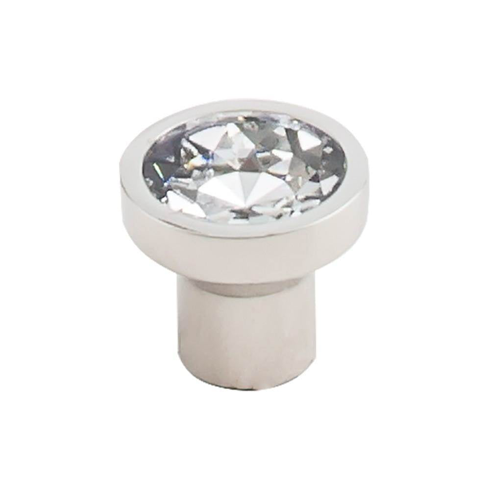 Top Knobs TK735 Wentworth Crystal Knob 13/16 Inch  Base - Polished Nickel