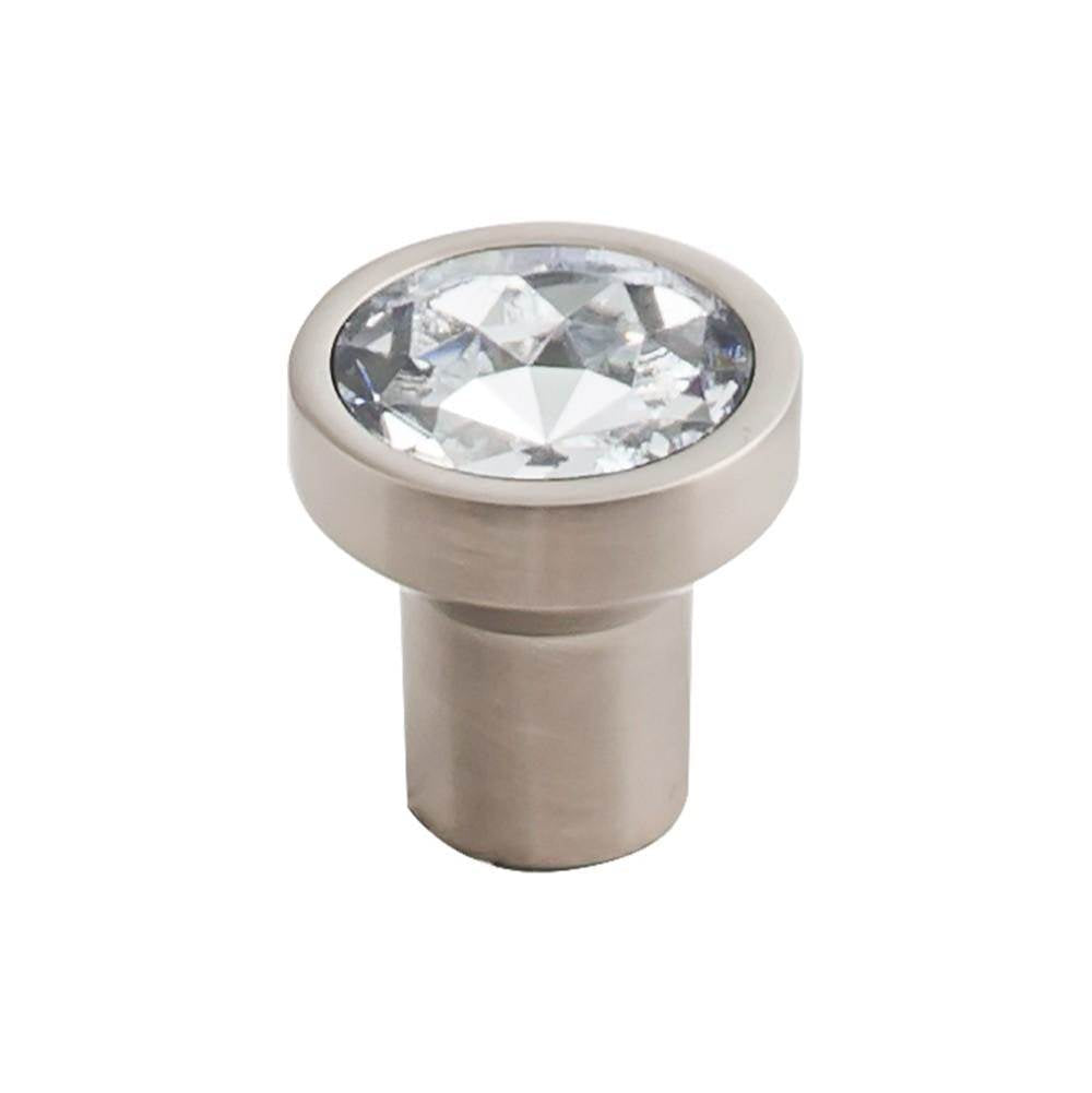Top Knobs TK736 Wentworth Crystal Knob 1 1/8 Inch  Base - Brushed Satin Nickel