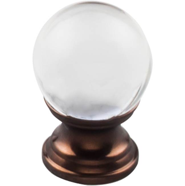 Top Knobs TK840 Clarity Clear Glass Knob 1 Inch Base - Oil Rubbed Bronze
