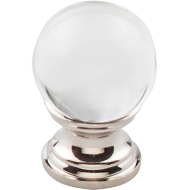 Top Knobs TK840 Clarity Clear Glass Knob 1 Inch  Base - Polished Nickel