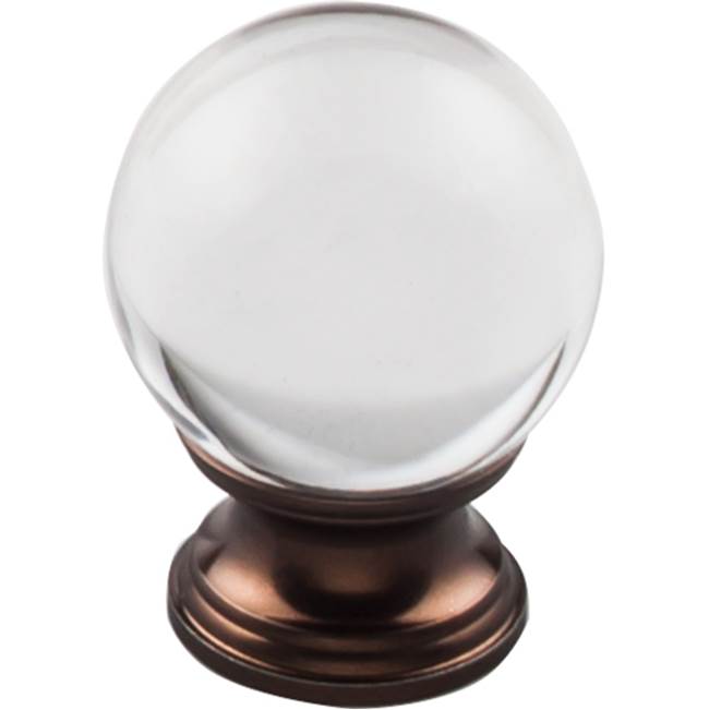 Top Knobs TK842 Clarity Clear Glass Knob 1 3/8 Inch Base - Oil Rubbed Bronze