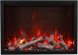 Amantii TRD-48 Traditional Smart Electric 48" Indoor / Outdoor WiFi Enabled Insert, Featuring a Multi Function Remote Control, Multi Flame Speeds, and Two 10 Piece Birch Log Set