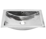 Nantucket Sinks Hammered Stainless Steel Rectangle Undermount Bathroom Sink with Overflow