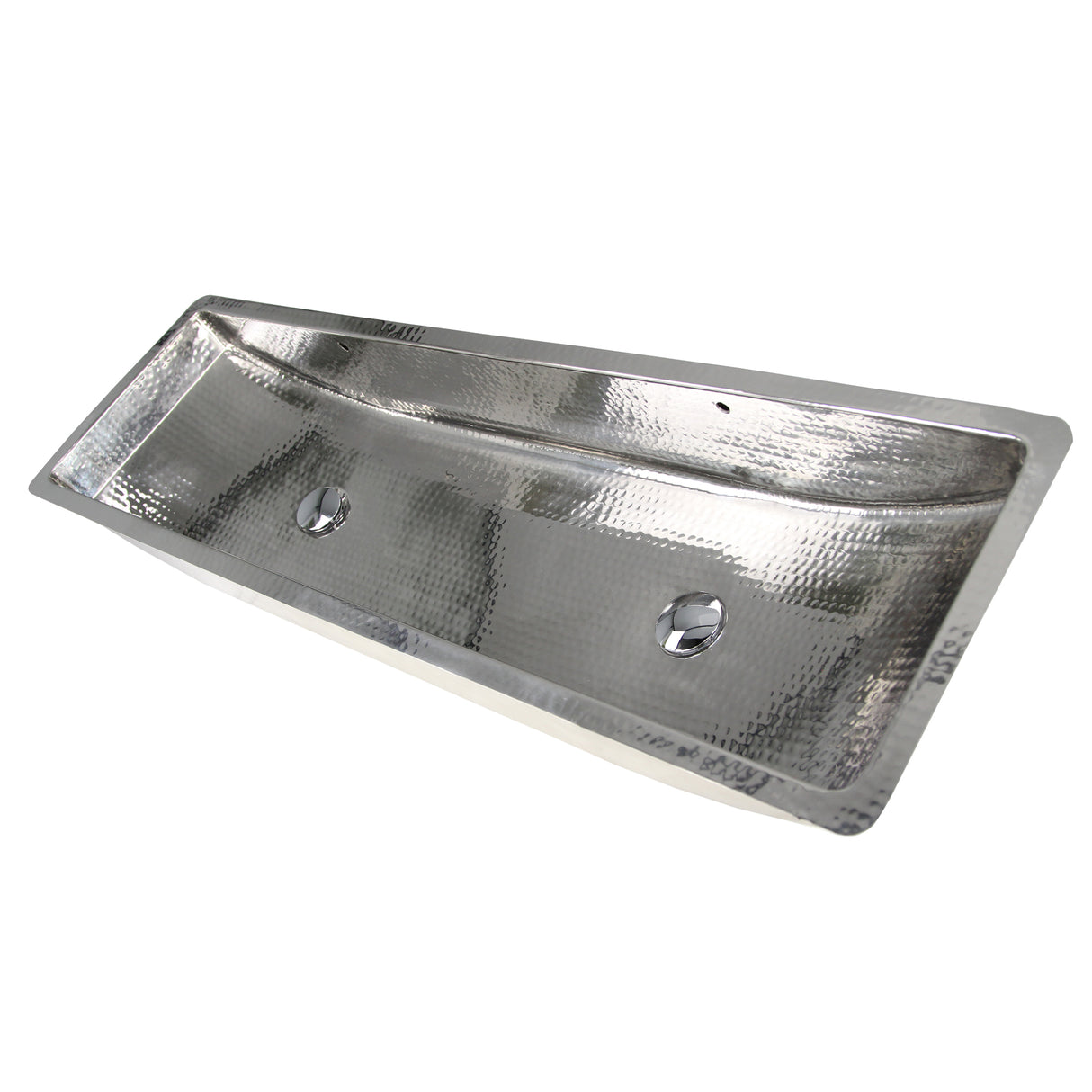 Nantucket Sinks' TRS48-OF Stainless Steel Double Trough Undermount Bathroom Sink with Overflow