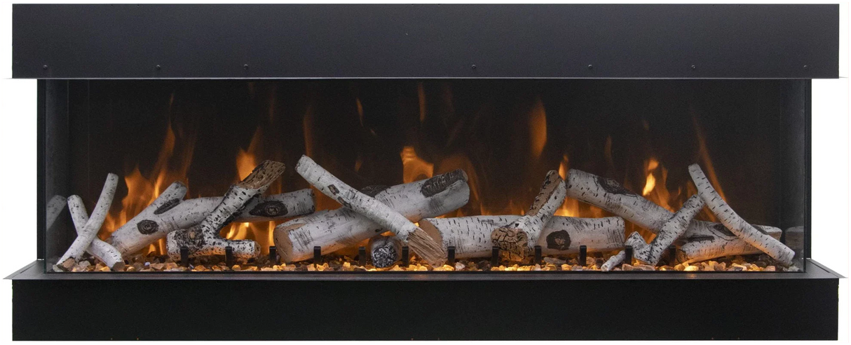 Amantii 50-TRU-VIEW-XL Tru View Deep Smart Electric - 50" Indoor / Outdoor WiFi Enabled 3 Sided Fireplace Featuring a depth of 14 1/4", MultiFunction Remote Control, Multi Speed Flame Motor, and a Selection of Media Options