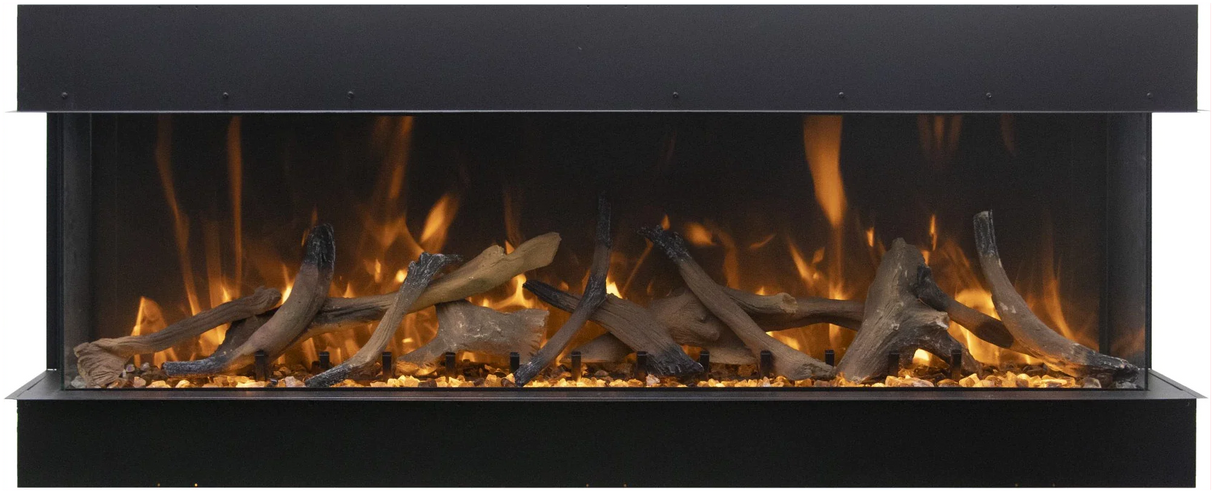 Amantii 88-TRV-XT-XL Trv View Extra Tall Smart Electric - 88" Indoor / Outdoor WiFi Enabled  3 Sided Electric Fireplace Featuring a 22" Height, MultiFunction Remote, Multi Speed Flame Motor, and a Selection of Media Options