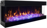 Amantii 72-TRU-VIEW-XL Tru View Deep Smart Electric - 72" Indoor / Outdoor WiFi Enabled 3 Sided Fireplace Featuring a depth of 14 1/4", MultiFunction Remote Control, Multi Speed Flame Motor, and a Selection of Media Options