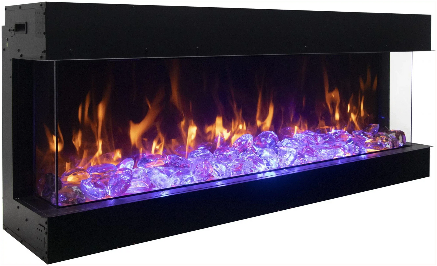 Amantii 50-TRU-VIEW-XL Tru View Deep Smart Electric - 50" Indoor / Outdoor WiFi Enabled 3 Sided Fireplace Featuring a depth of 14 1/4", MultiFunction Remote Control, Multi Speed Flame Motor, and a Selection of Media Options