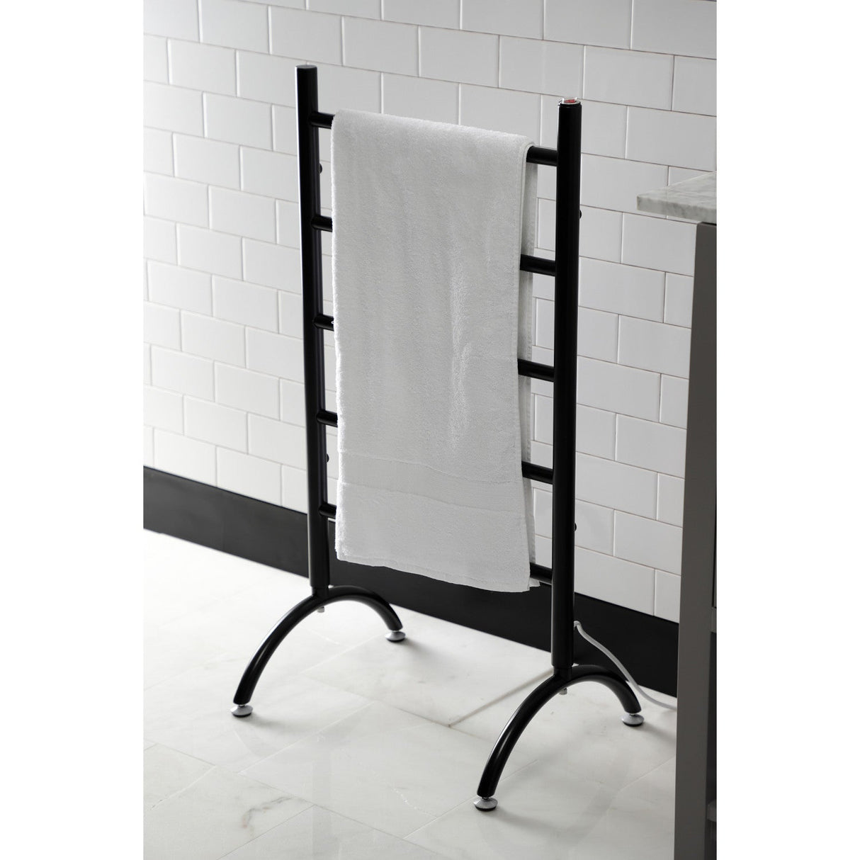 Templeton TWW3720MB Freestanding or Wall Mount Hardwired/Plug-In Electric Towel Warmer, Matte Black