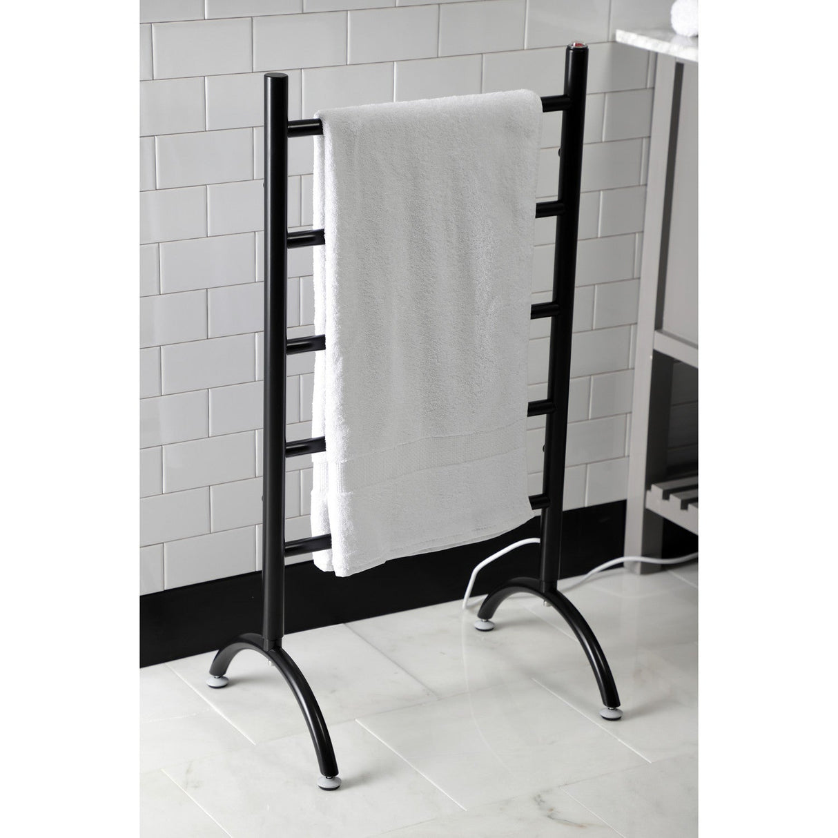 Templeton TWW3720MB Freestanding or Wall Mount Hardwired/Plug-In Electric Towel Warmer, Matte Black